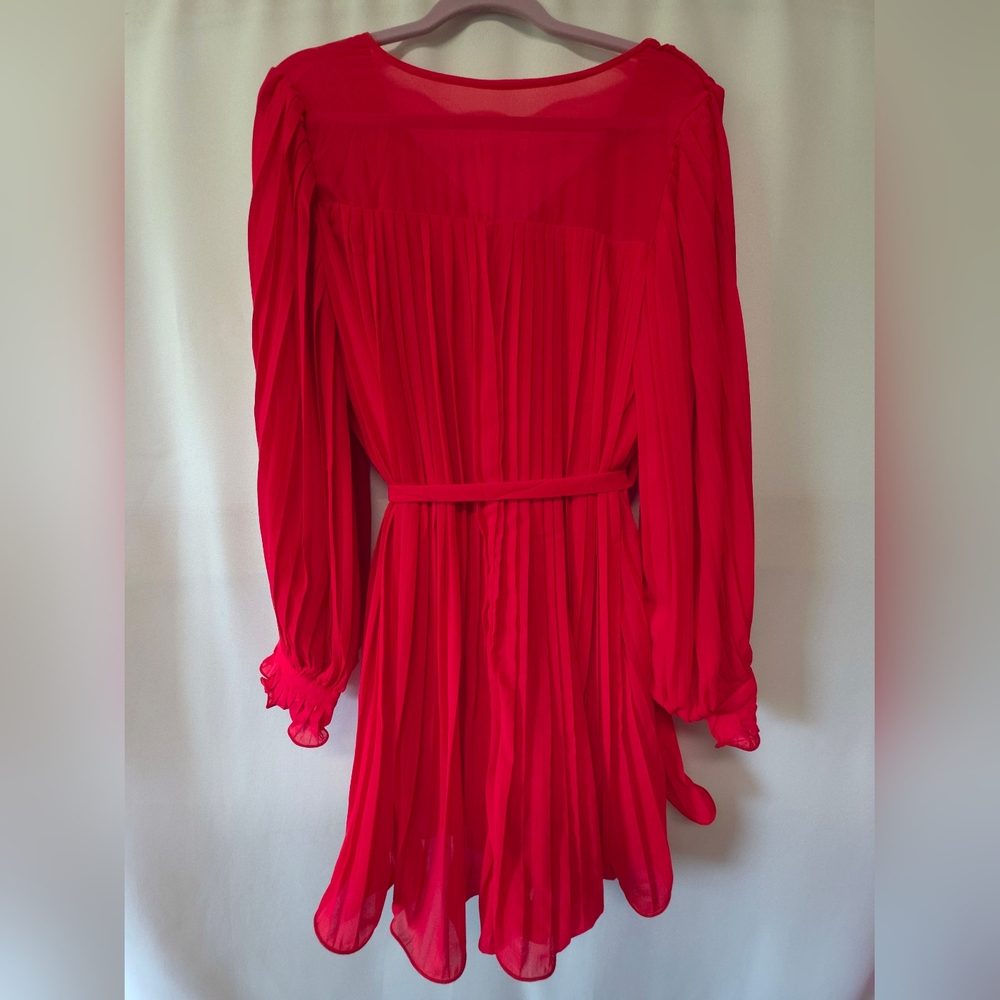 Red Button-Down Romper - Picture 2 of 3